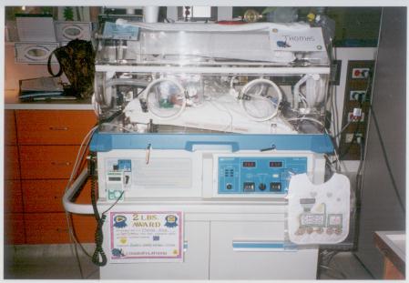 Thomas in an Isolette Incubator in the NICU